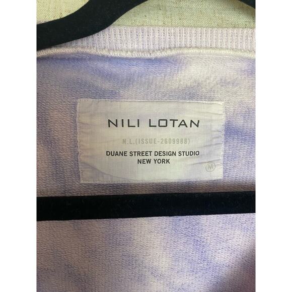 Nili Lotan Classic Crewneck Sweatshirt Light Lavender Tie Dye Size M - Picture 8 of 12
